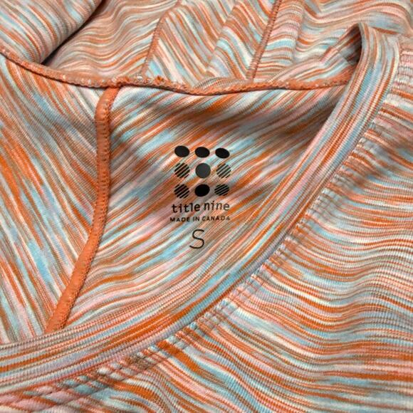 Title Nine Dress Small Orange Blue Space Dye Print A Line - Picture 2 of 10